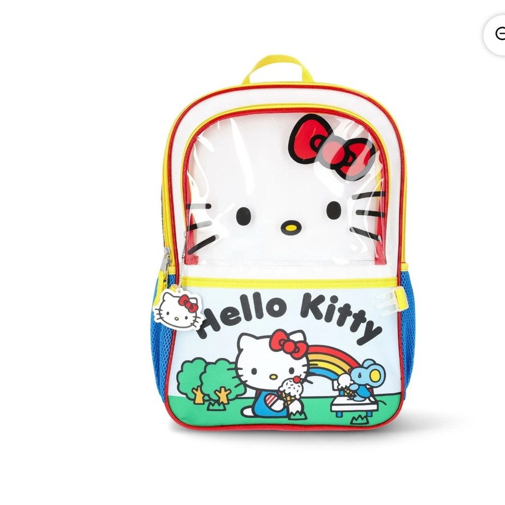 Hello Kitty Rainbow Backpack and Lunchbox Set - Blue, Red, Yellow - Picture 2 of 3